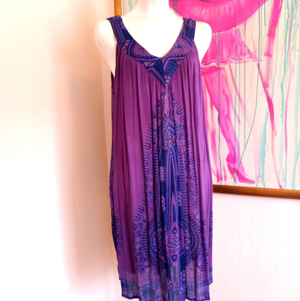In Gear Women's Swim Shift Purple Cover-up Dress